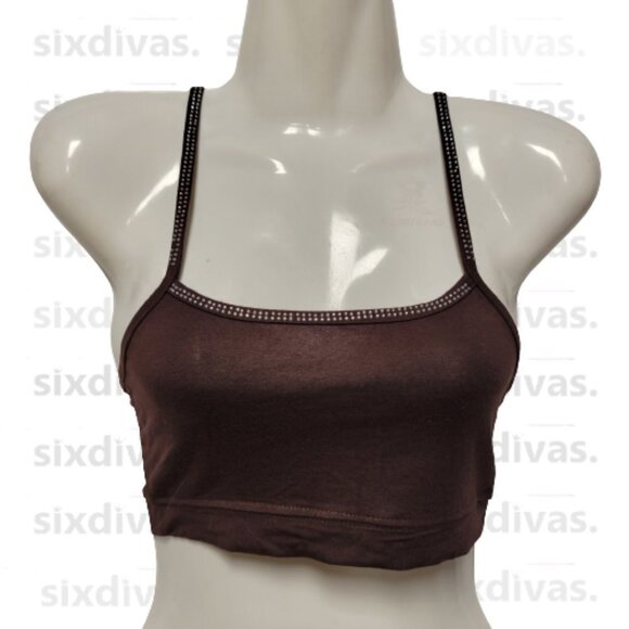 BROWN Sequin Spaghetti Strap Tube Top or Bandeau One Size - New - Picture 2 of 10